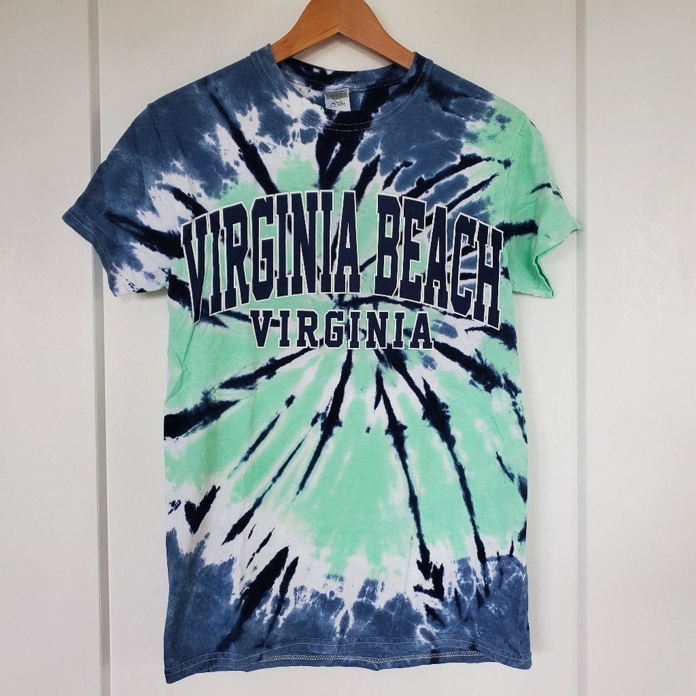 Virginia Beach Tie Dye T-Shirt | Unisex Size Small | 100% Heavy Cotton Gildan